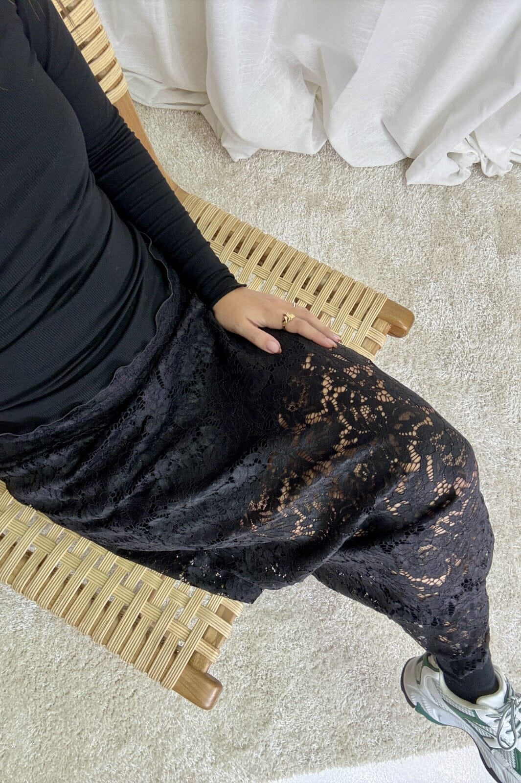 A-bee - Lace Skirt A6923-W6 - Black Nederdele 