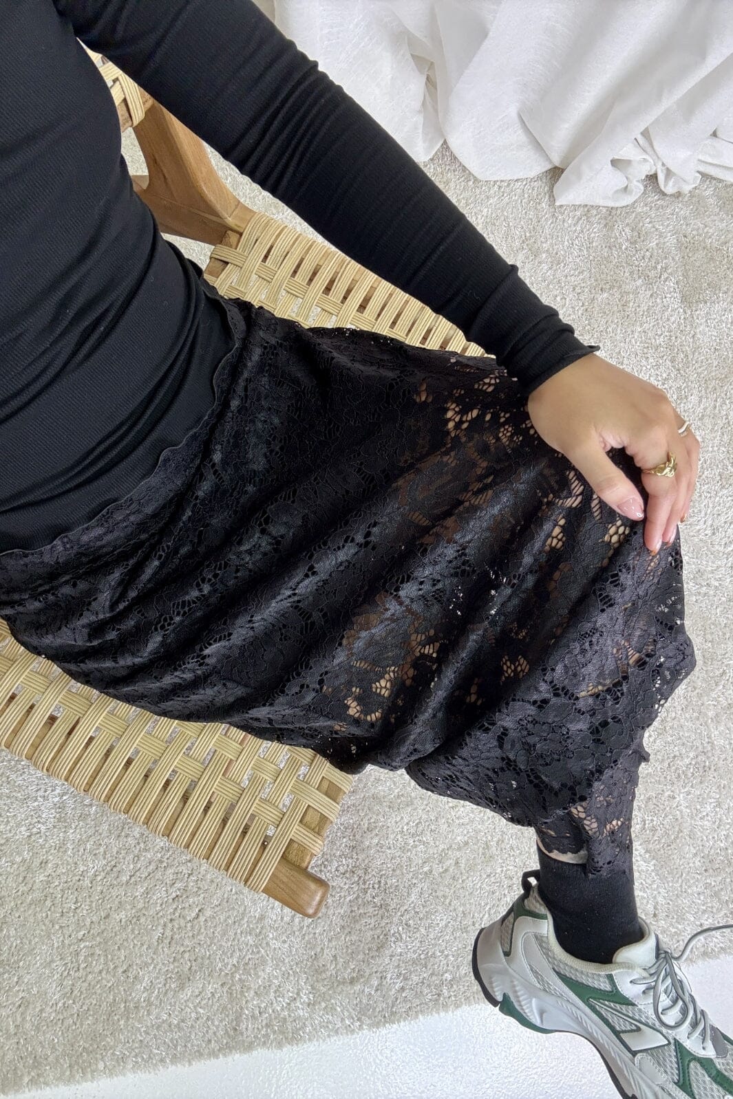 A-bee - Lace Skirt A6923-W6 - Black Nederdele 