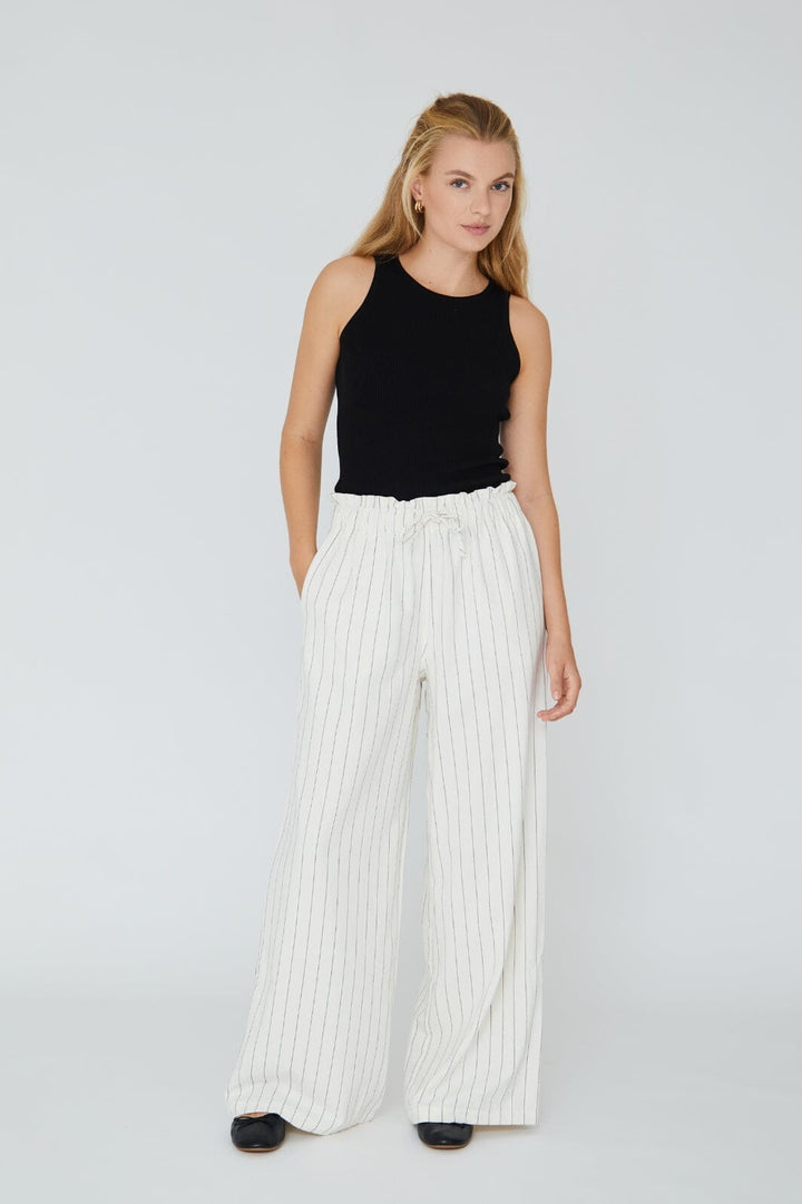 A-VIEW - Lerke Stripe Pants - 005 Off White Bukser 