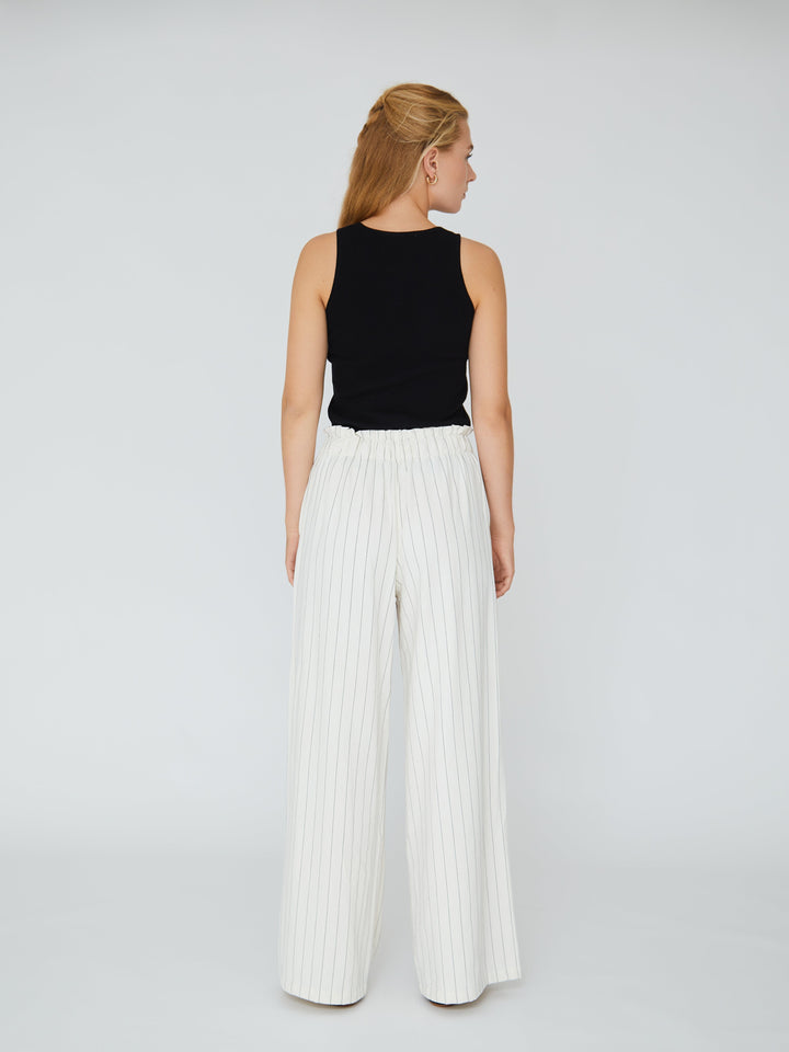 A-VIEW - Lerke Stripe Pants - 005 Off White Bukser 