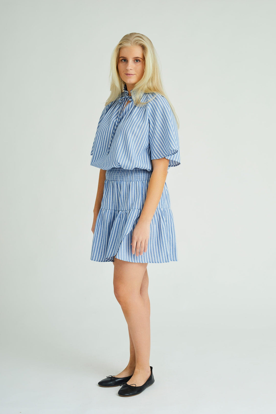 A-View - Safia Blouse - 112 Blue/White Stribe Bluser 