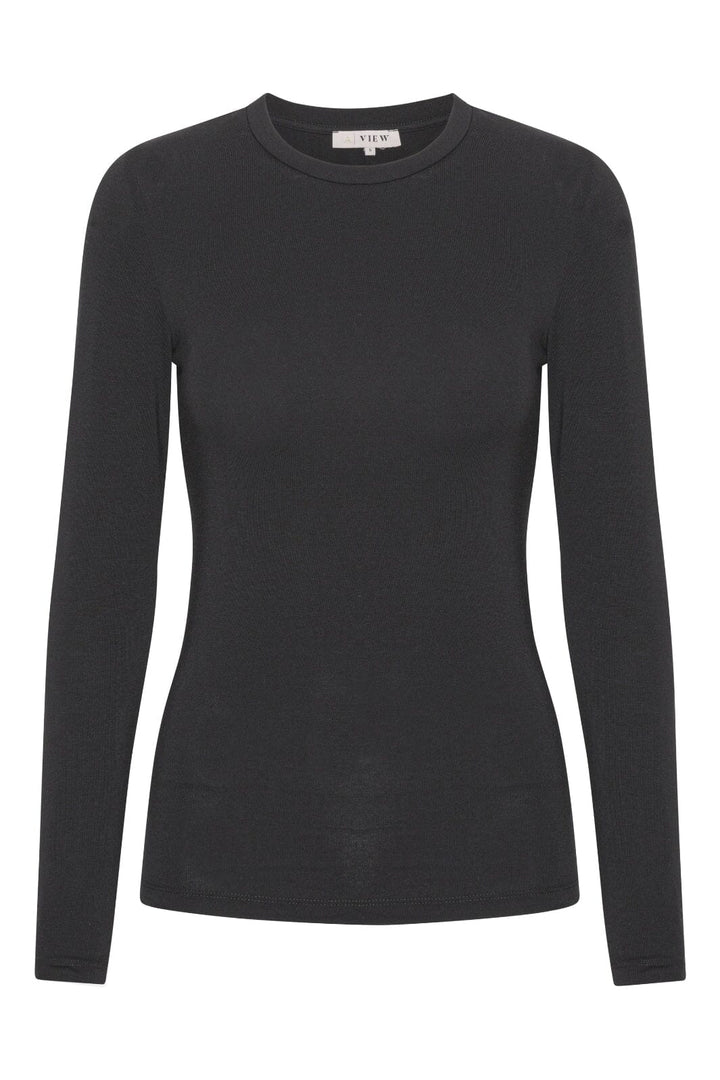 A-VIEW - Stabil Top L/S - 999 Black Bluser 