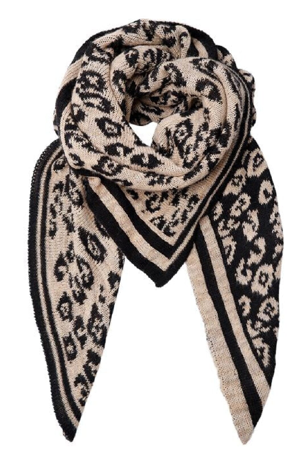 Black Colour - Bcbex Leo Scarf - Latte/Black Tørklæder 