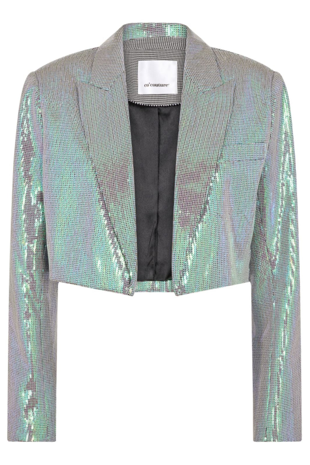 Co´couture - Alicecc Sequin Crop Blazer - 36 Silver Green Blazere 