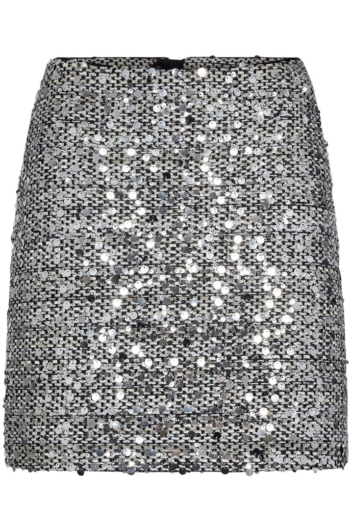 Co´couture - Bouclecc Sequin Mini Skirt 34173 - 40096 Whiteblack Nederdele 