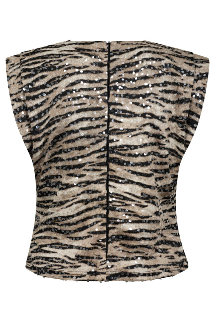 Co´Couture - Tigercc Sequin Top 33132 - 199 - Bone