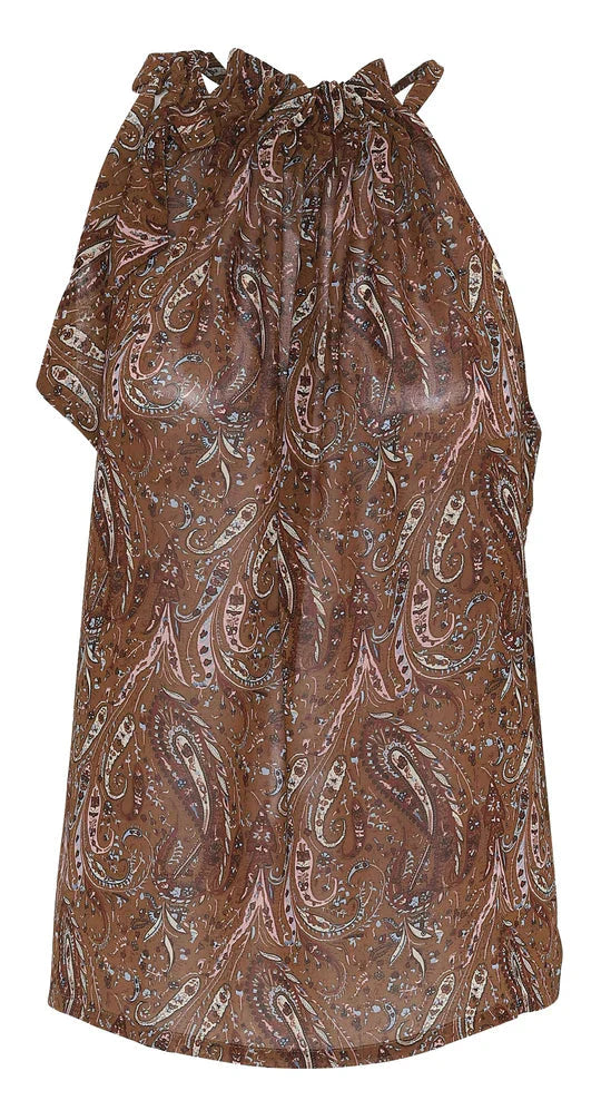 EMM Copenhagen - Elisabeth Top - Brown Paisley Toppe 