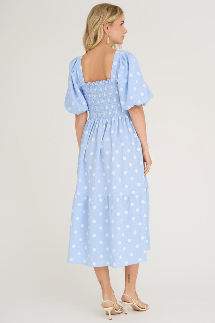 A-View - Cheri Dot Dress - 091 Blue/White