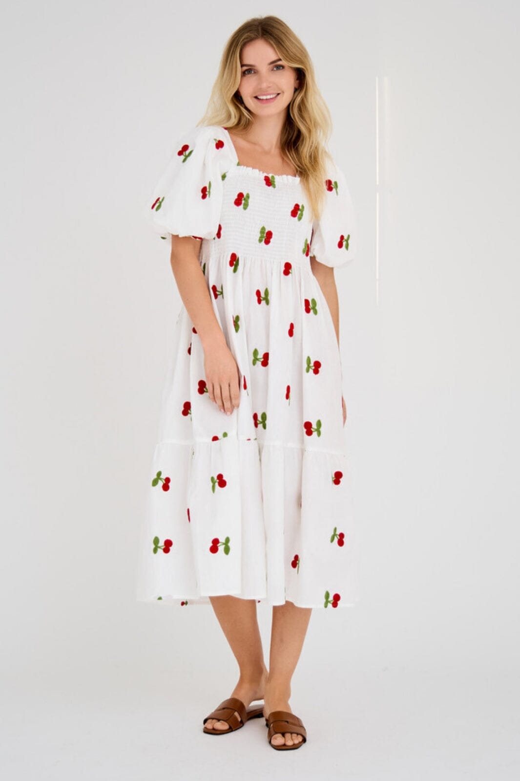 A-View - Cheri Fruit Dress - 198 White/Red