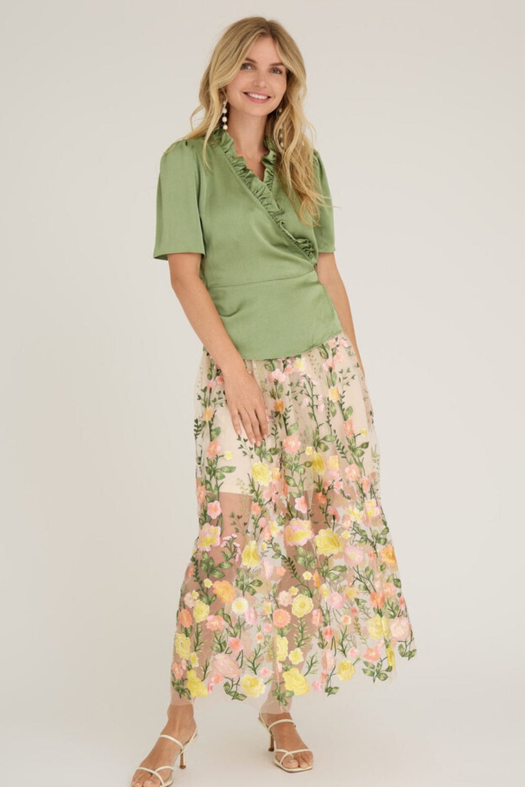 A-View - Fuschia Skirt - 201 Sand/Yellow