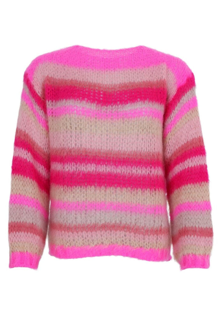 Black Colour - Bcadria Multi Striped Jumper 1195 - Pink Passion