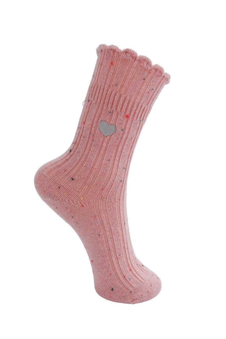 Black Colour - Bccalisa Heart Sock 4324 - Lt. Pink