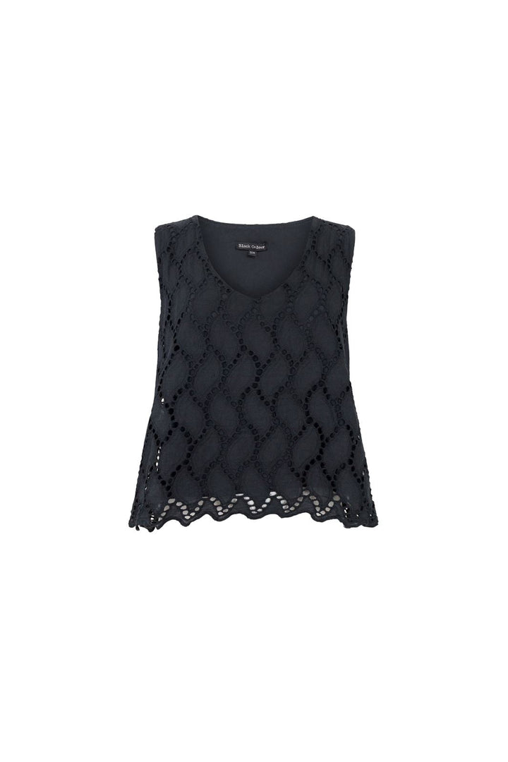 Black Colour - Bcfreya Cut Out Lace Top - Black