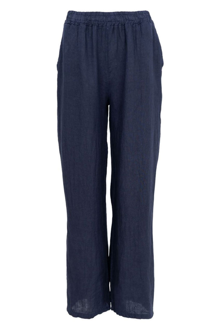 Forudbestilling - Black Colour - Bcmelina Wide Linen Pant 40843 - Navy Bukser 