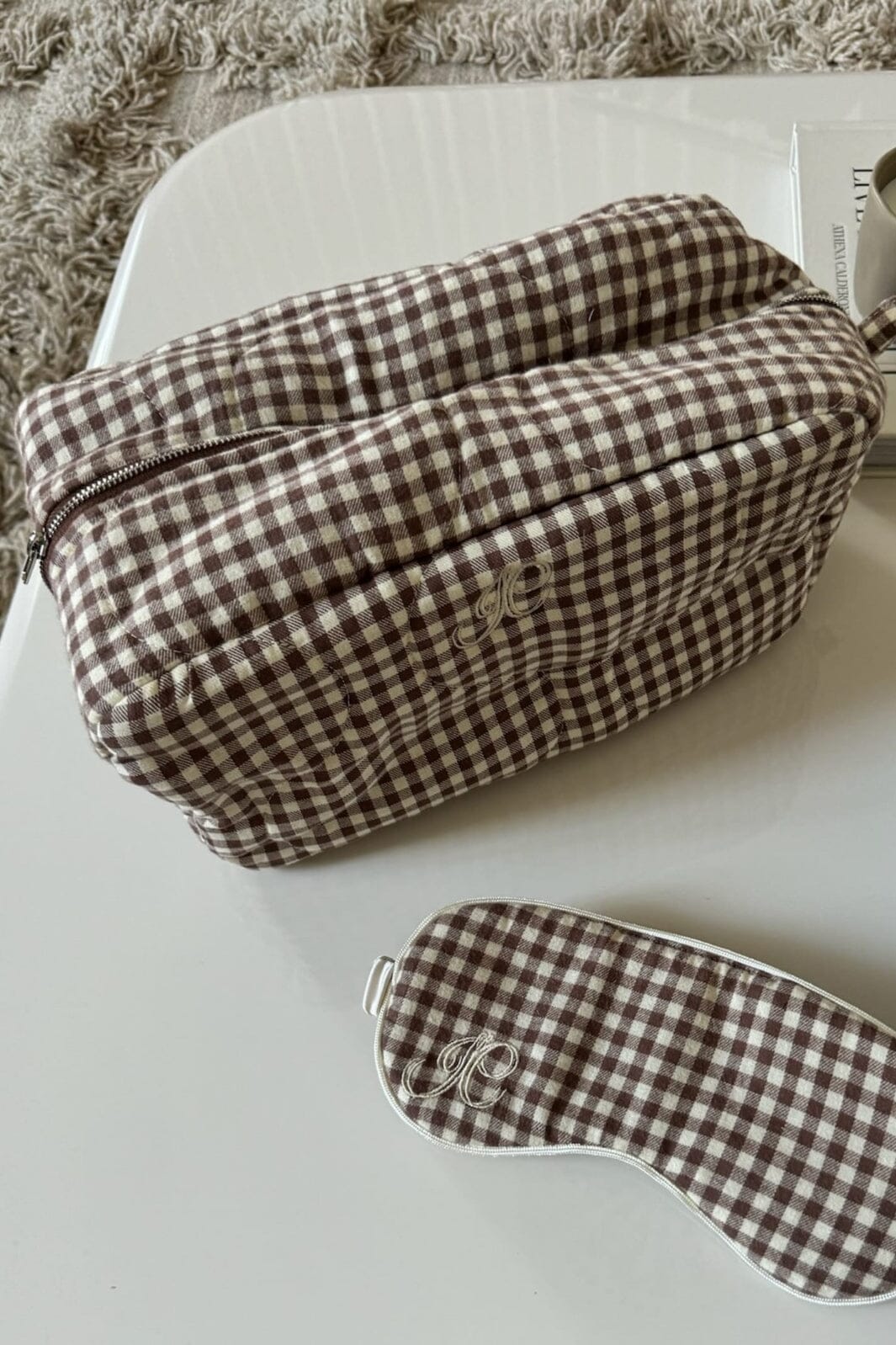 BYIC - Emilieic Cosmetic Bag A23746 - Beigec - Beige Checks