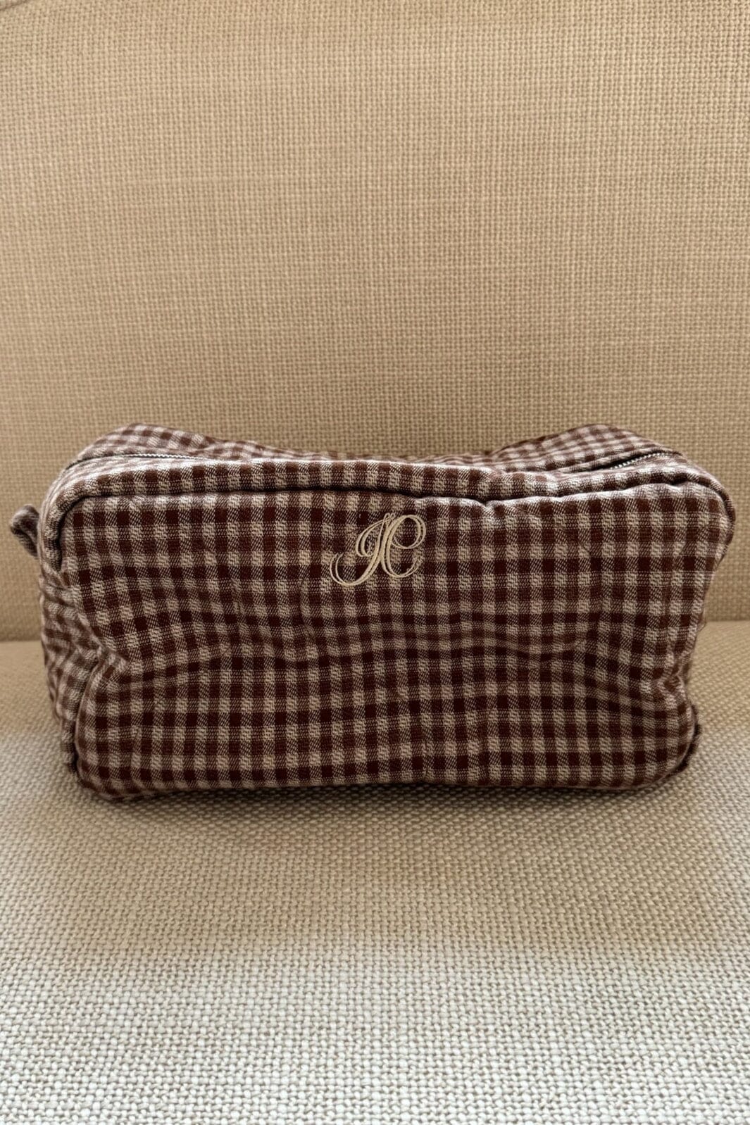 BYIC - Emilieic Cosmetic Bag A23746 - Brownc - Brown Checks