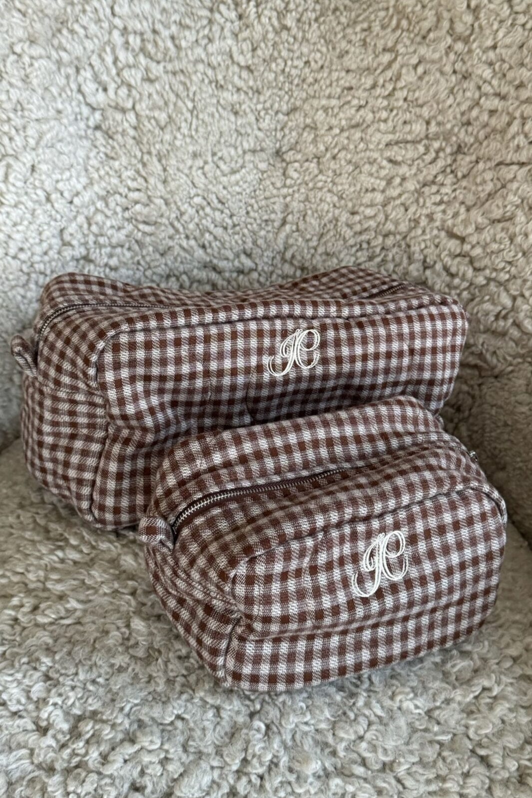 BYIC - Emilieic Cosmetic Bag A23746 - Brownc - Brown Checks