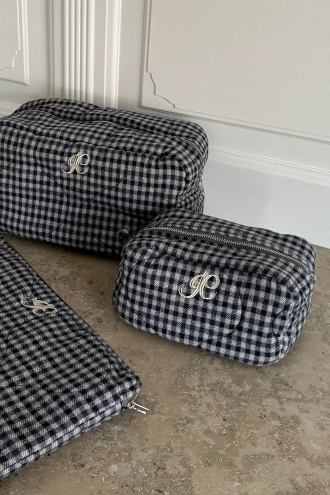 BYIC - Emilieic Mini Cosmetic Bag A23769 - Navyc - Navy Checks