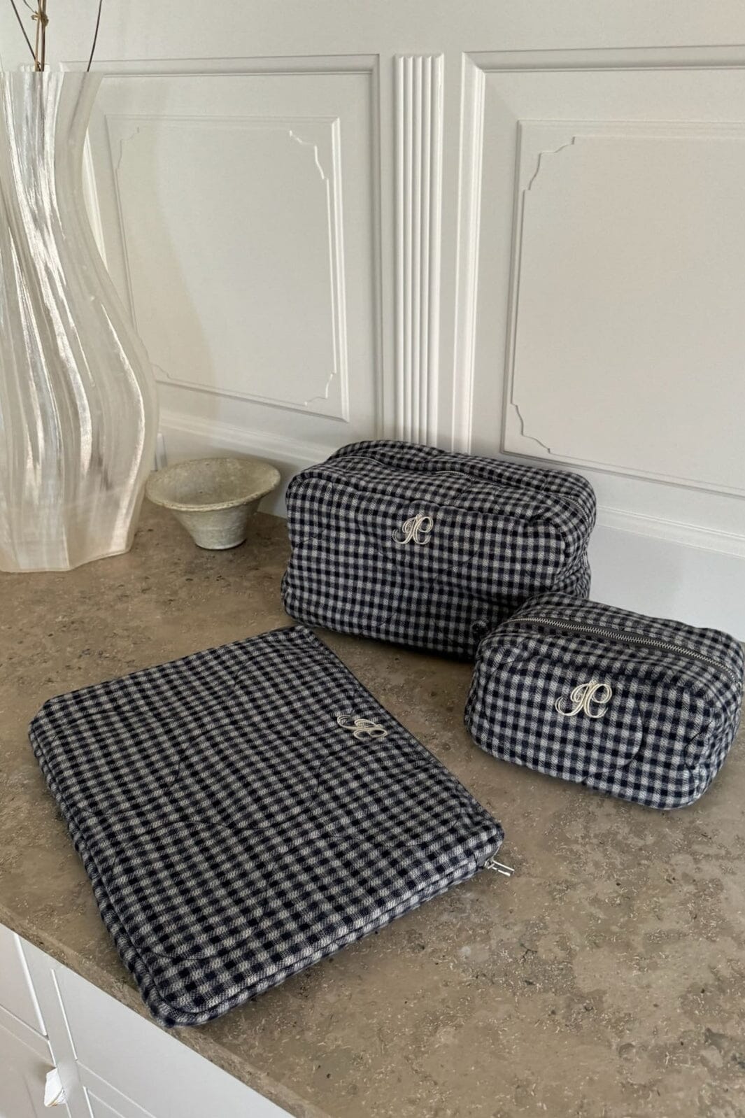 BYIC - Emilieic Mini Cosmetic Bag A23769 - Navyc - Navy Checks