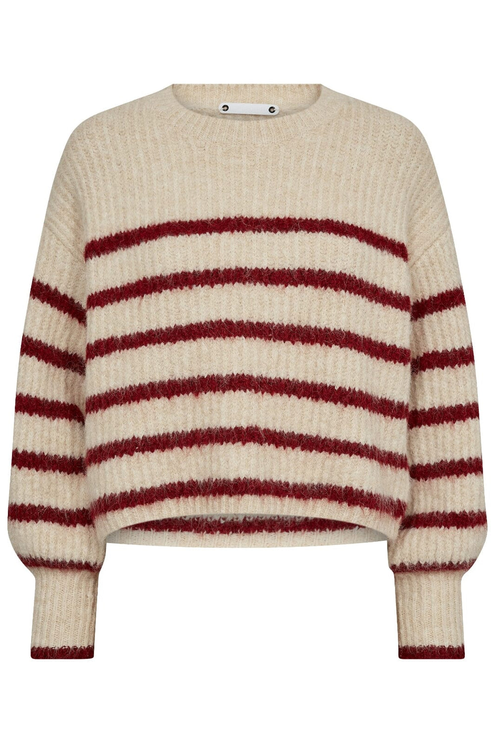 Forudbestilling - Co´couture - Coraliecc Crop Stripe O-Knit 32156 - 19960 Boneheart Strikbluser 