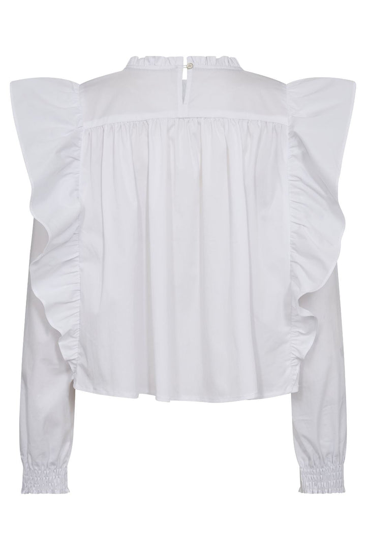 Forudbestilling - Co´couture - Cottoncc Crisp Frill Blouse 35466 - 4000 White Bluser 