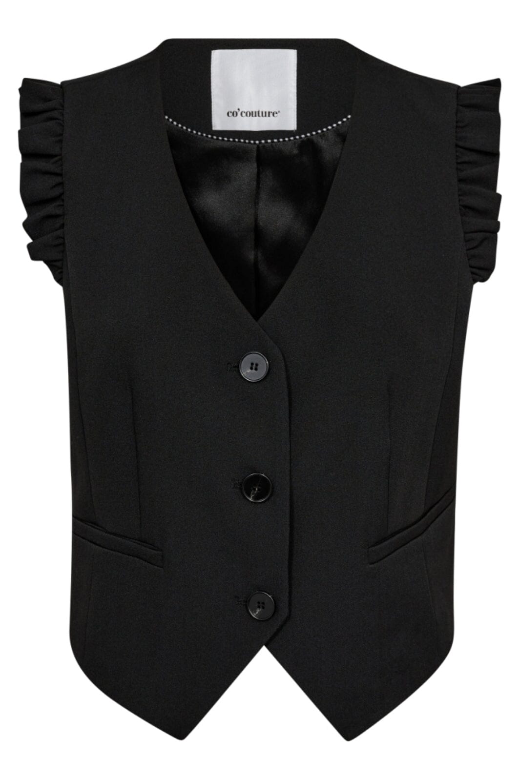 Forudbestilling - Co´Couture - Lianecc Frill Tailor Vest 30274 - 96 - Black