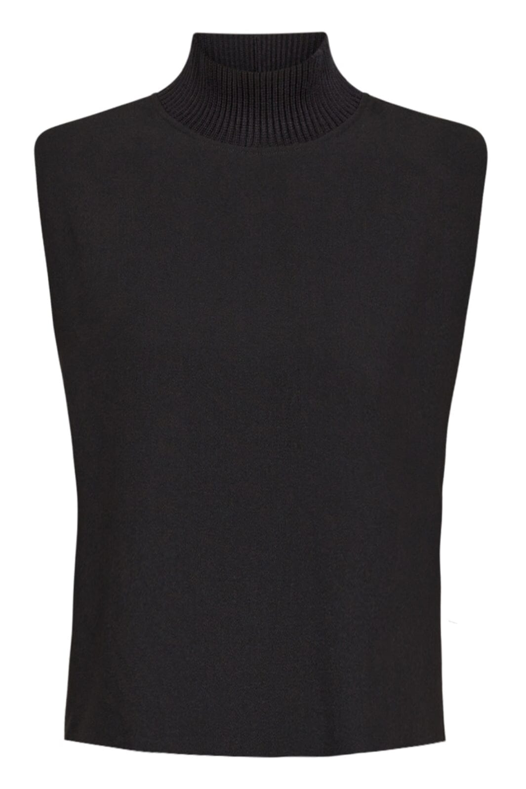 Forudbestilling - Co´couture - Volacc Rib Turtleneck Vest - 96 Black Toppe 