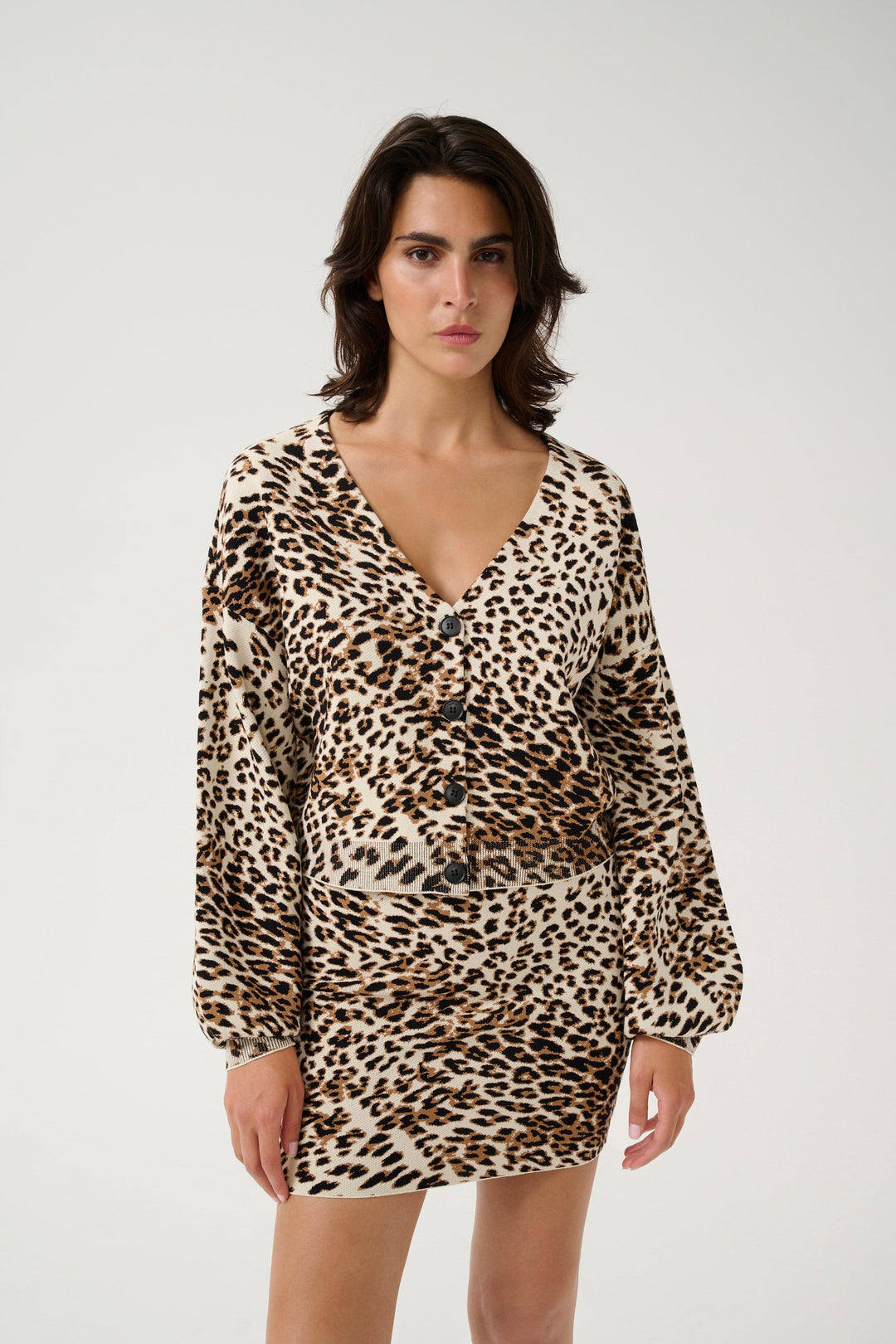 Forudbestilling - Gestuz - Gzleora Cardigan - 107188 Light Leopard Cardigans 