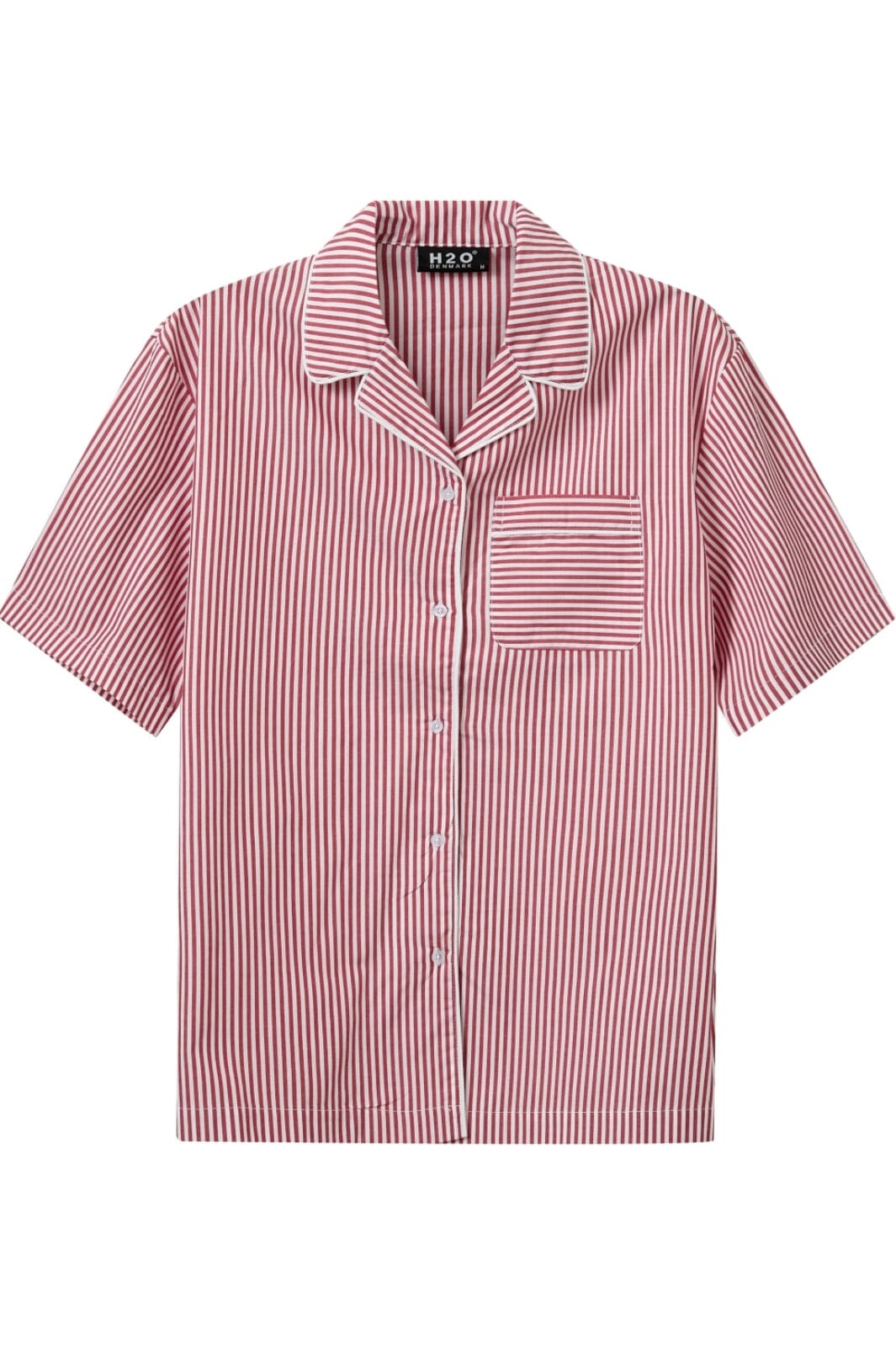 H2O - Rønne Essential Pajamas Shirt 101012 - 7290 - Red/White