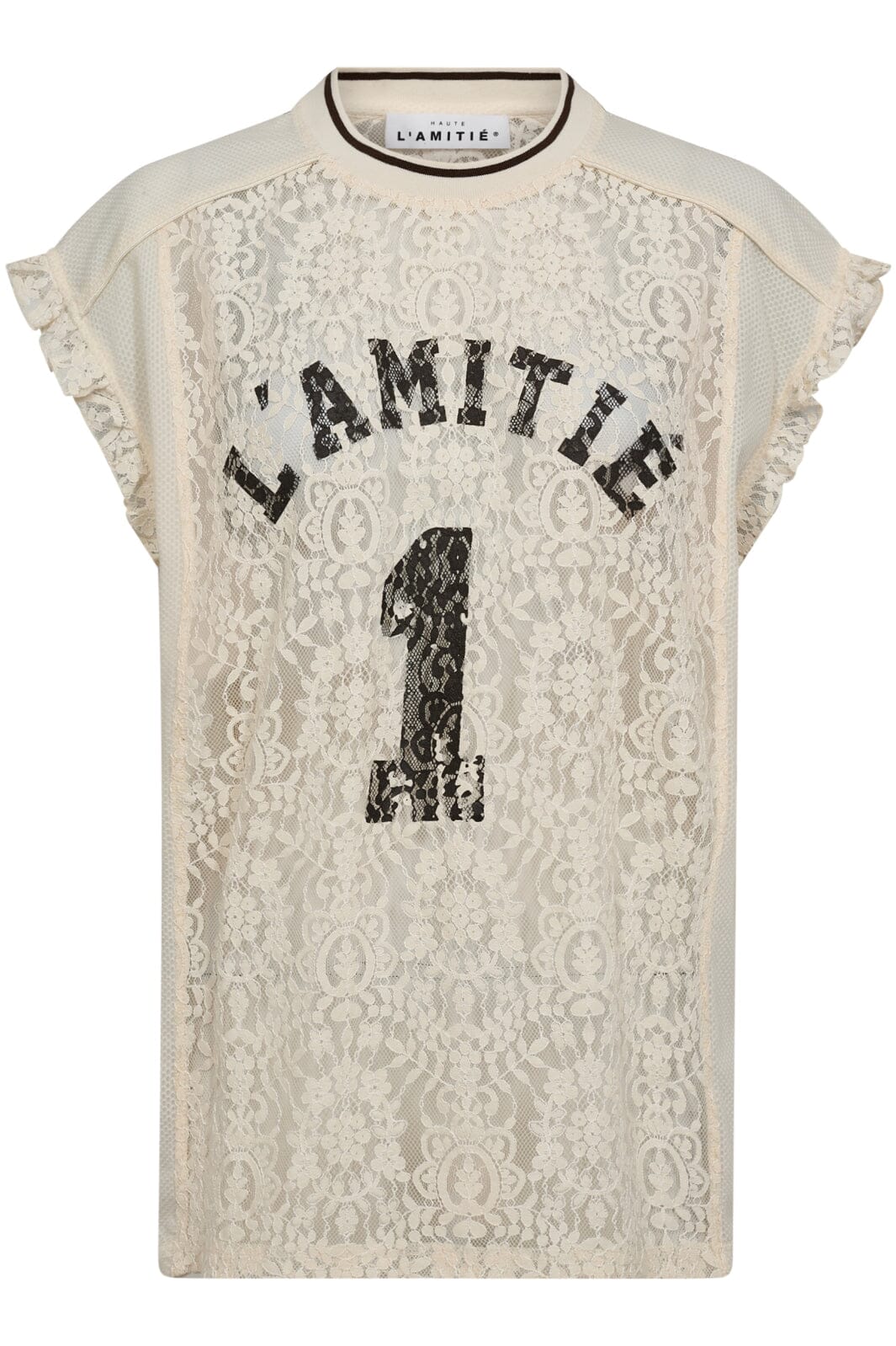 Haute L'Amitié - Football Lace Frill Top HL10124 - Pearl