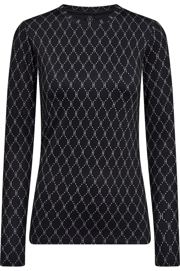 Hype The Detail - Printed Blouse 200-14 - 46 - Sort