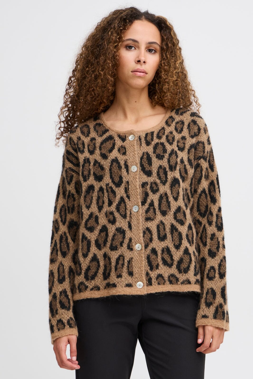 Forudbestilling - Ichi - Ixcleo Ca2 - 202381 Cornstalk Leo Print Cardigans 