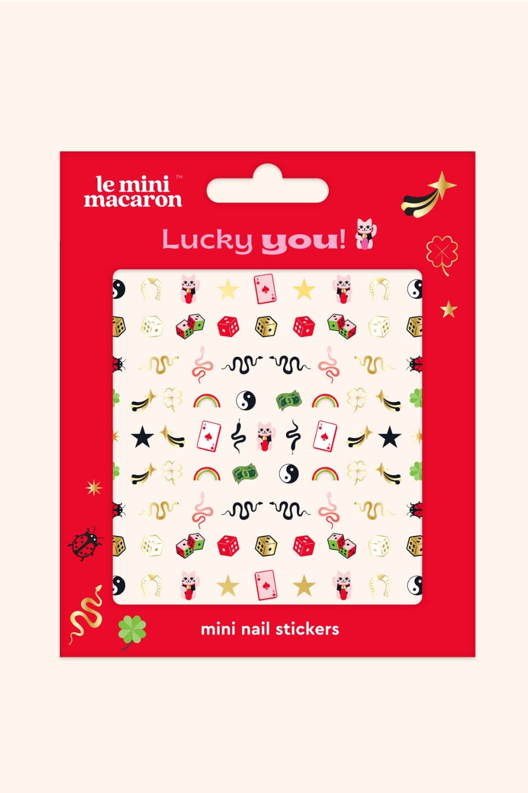 Le Mini Macaron - Mini Nail Stickers NA028 - Lucky You