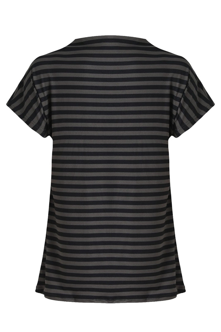 Forudbestilling - Liberte - Alma-Top - Dark Grey Black Stripe Bluser 