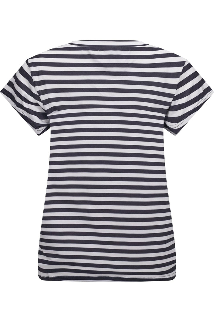 Liberte - Alma-U-Tshirt - Black Creme Stripe