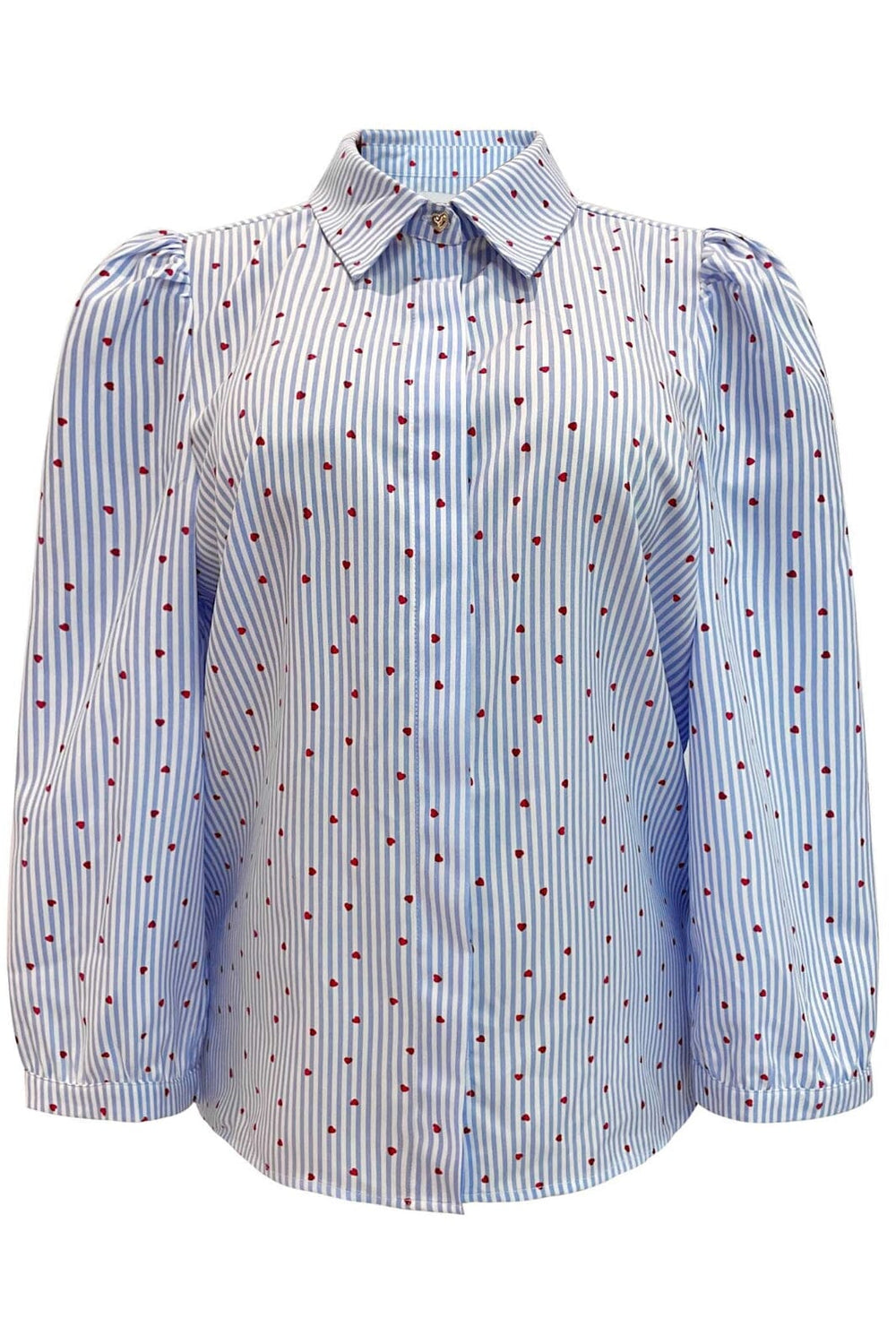 Liberte - Flora-Ss-Blouse 22181 - Blue Stripe Red Heart