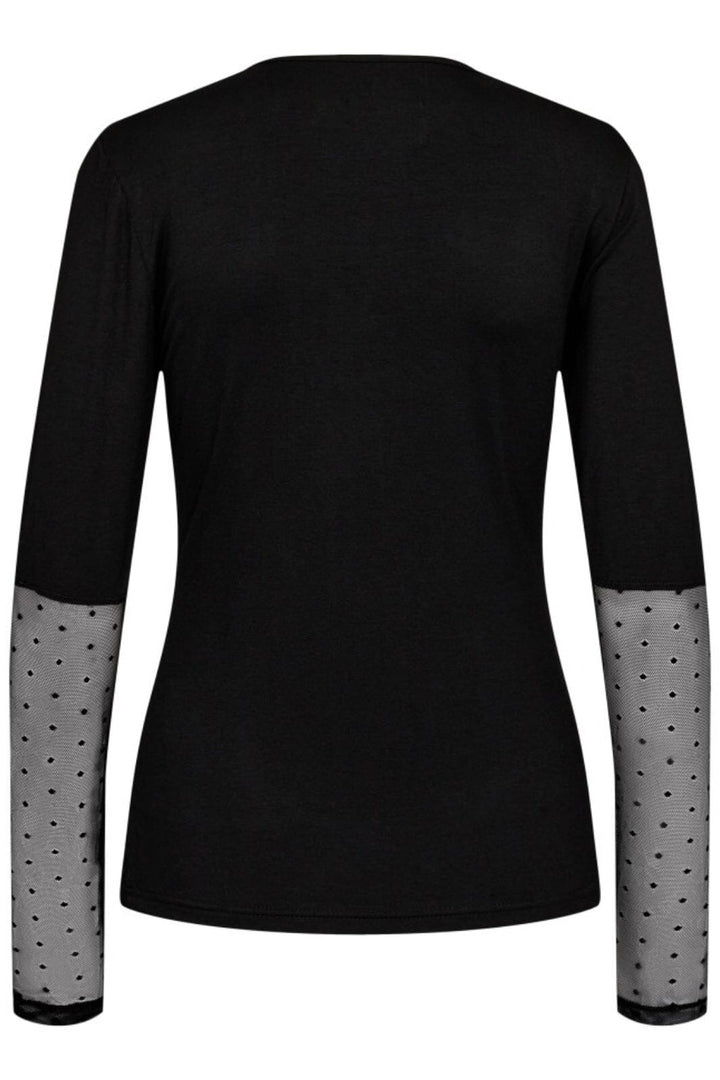 Forudbestilling - Liberte - Isa-Ls-Lace-Sleeve-Blouse - Black Dot Bluser 