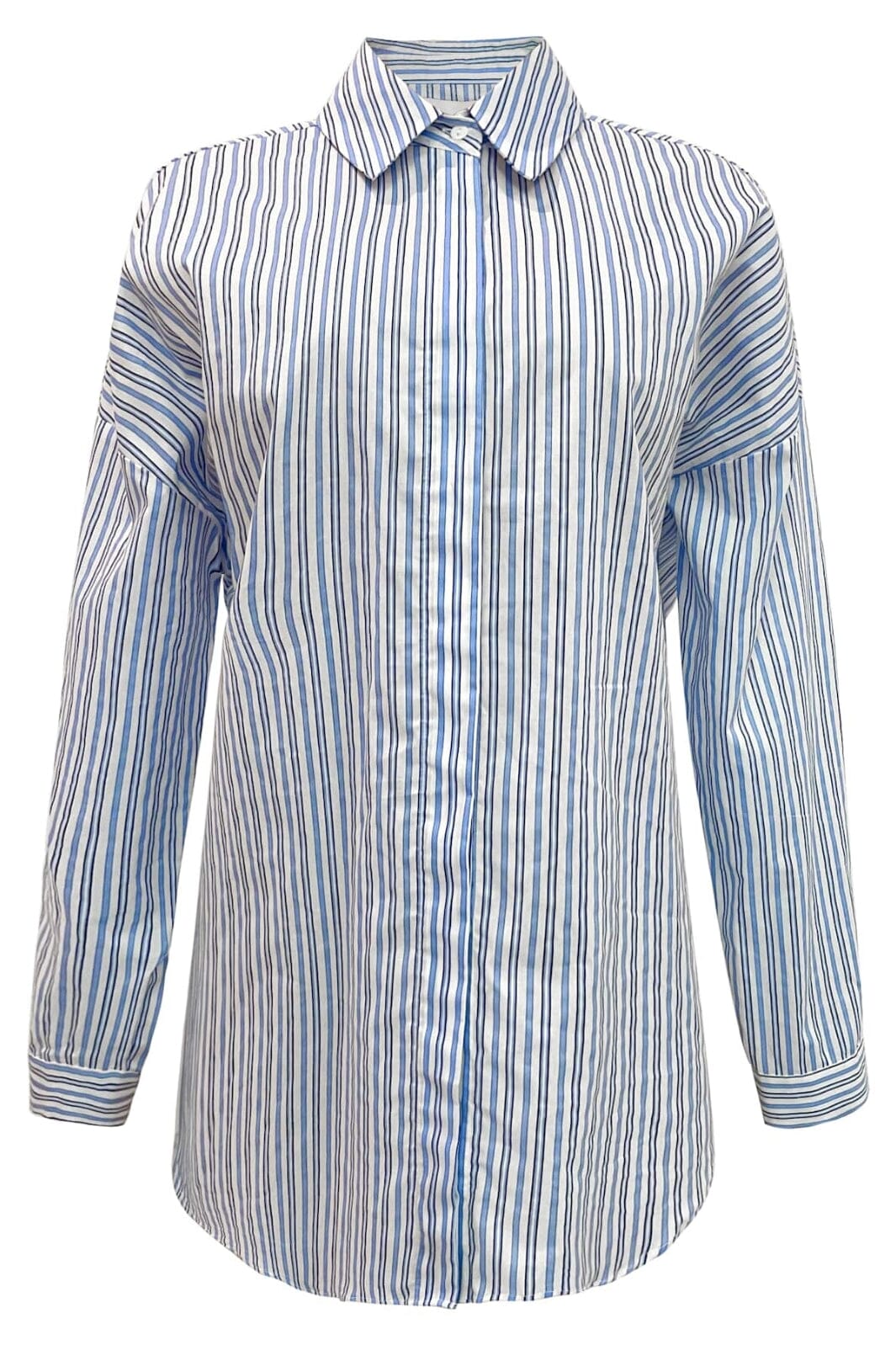 Liberte - Sara-Ls-Shirt 21223 - White Blue Stripe