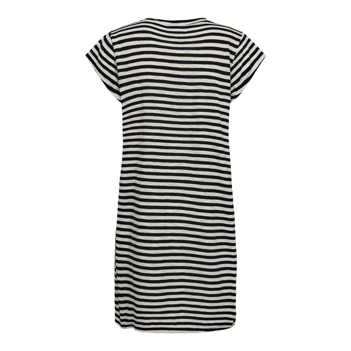 Forudbestilling - Liberte - Ulla-Stripe-Tshirt-Dress - Black White Stripe Kjoler 