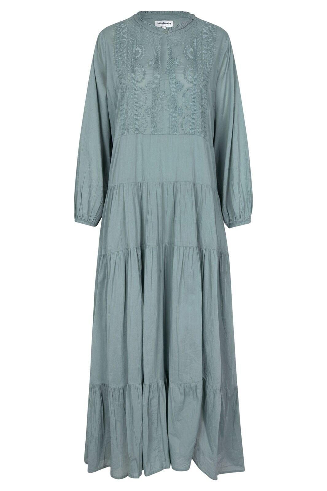 Forudbestilling - Lollys Laundry - Mandyll Maxi Dress Ls - 69 Dusty Mint Kjoler 