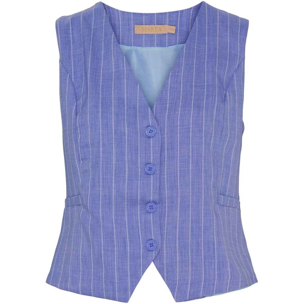 Forudbestilling - Marta Du Chateau - Mdcsolveig Vest - 3290 Celeste Stripe Veste 