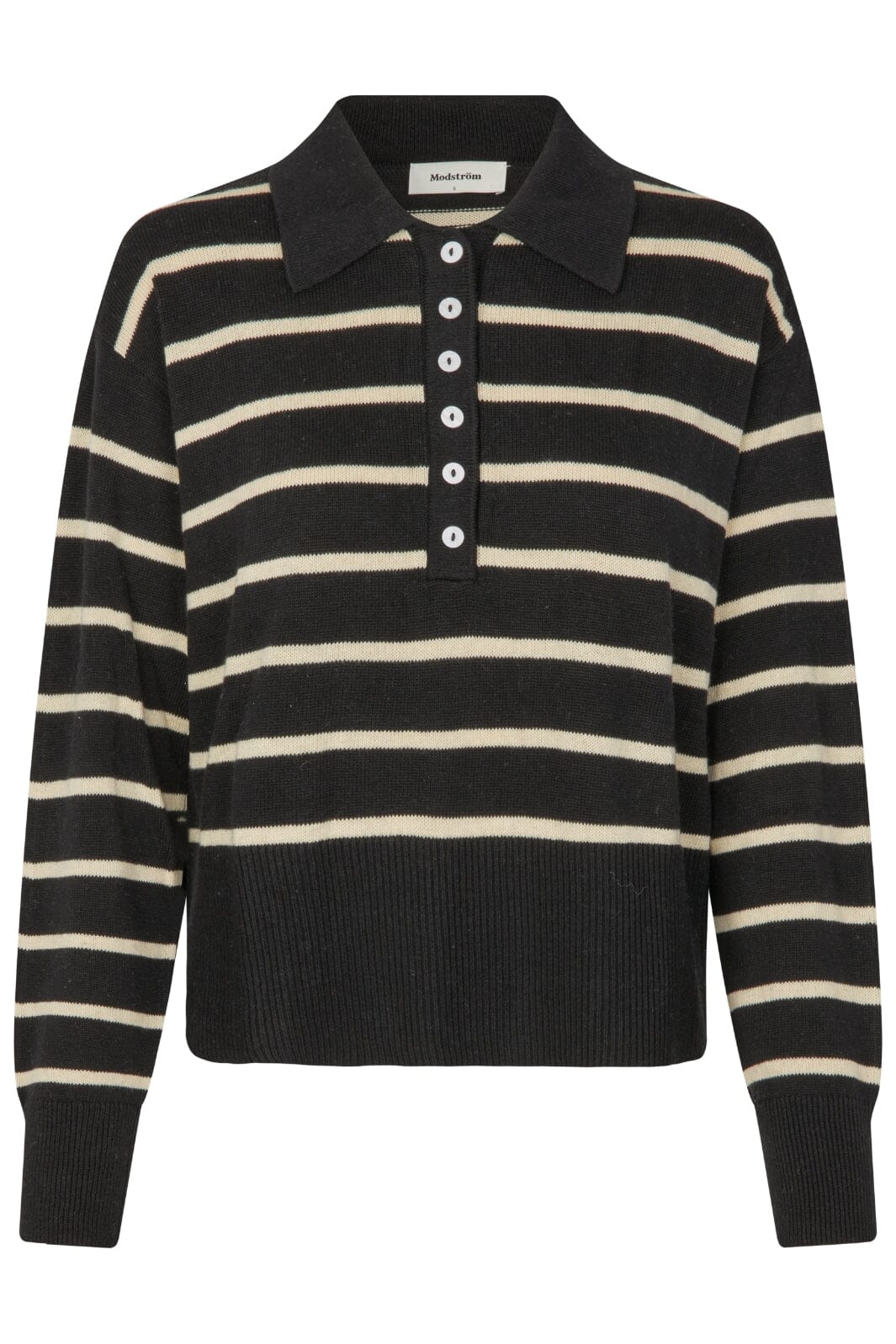 Modström - Malvamd Stripe Polo 58236 - 11167 - Black Summersand Stripe