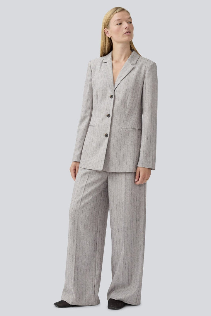 Modström - Meridamd Pants 58192 - 13618 - Grey Melange Pinstripe