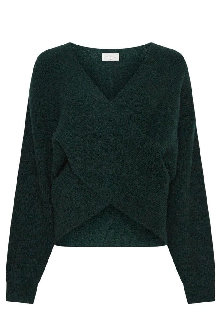 Forudbestilling - Moss Copenhagen - Mschzinelle Hope Wrap Pullover 18469 - Pine Grove Strikbluser 