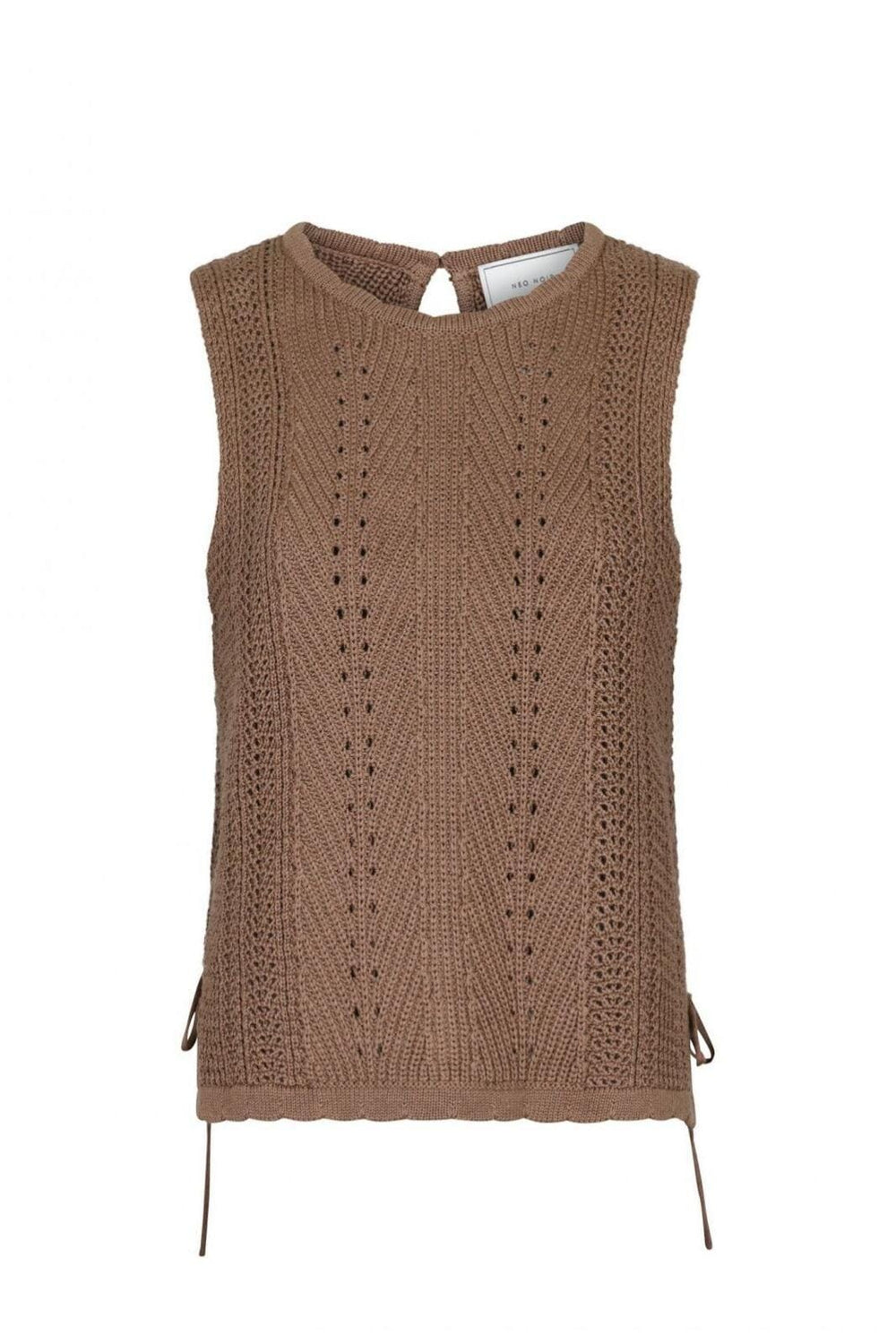 Forudbestilling - Neo Noir - Aritza Crochet Knit Top - Dusty Brown Toppe 