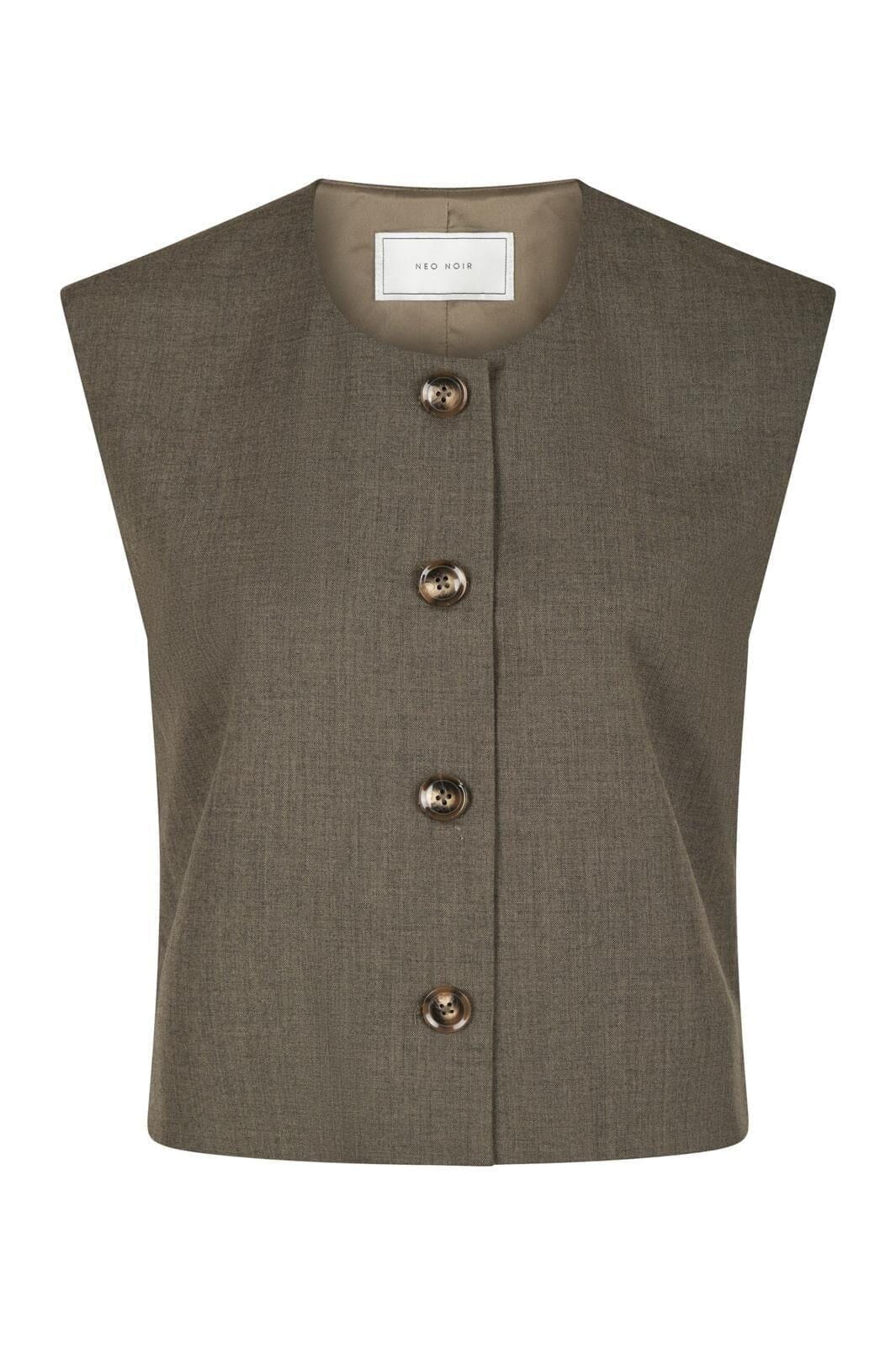 Neo Noir - Birtha Waistcoat - Brown Melange