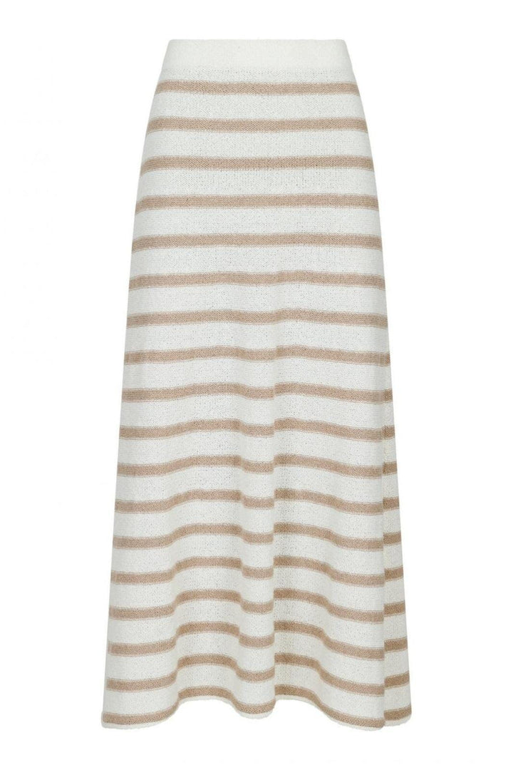 Forudbestilling - Neo Noir - Etti Boucle Knit Stripe Skirt - Sand Nederdele 