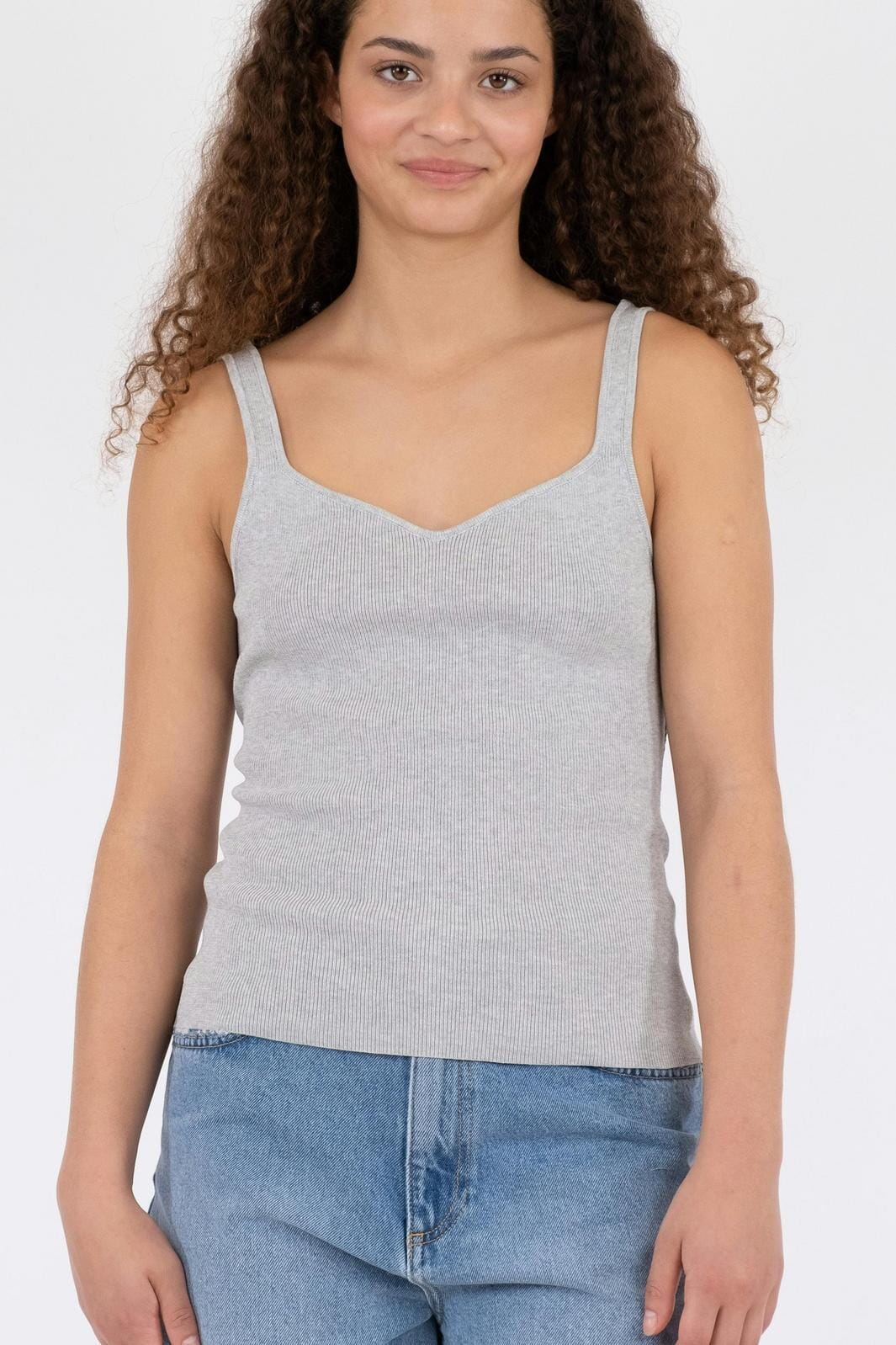 Neo Noir - Hanora Knit Top - Light Grey Melange