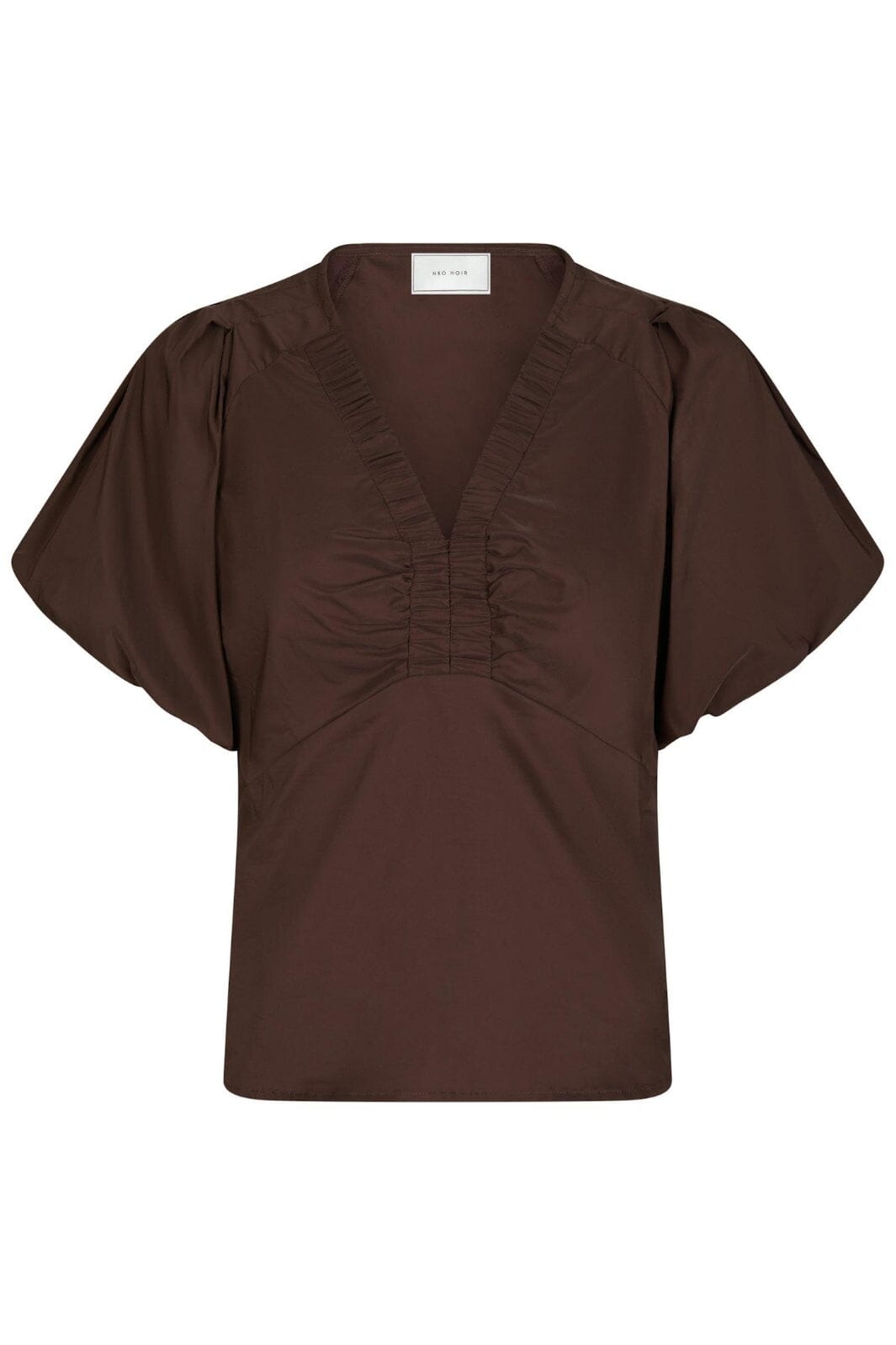 Neo Noir - Irina Poplin Blouse 162219 - 676 - Dark Brown