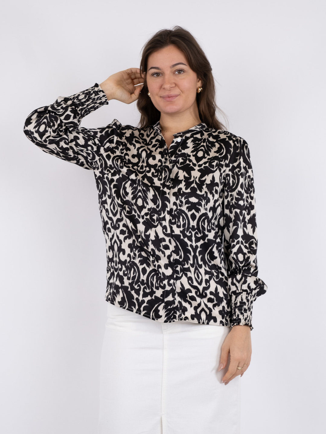 Forudbestilling - Neo Noir - Kala Flower Blur Blouse - Black Bluser 